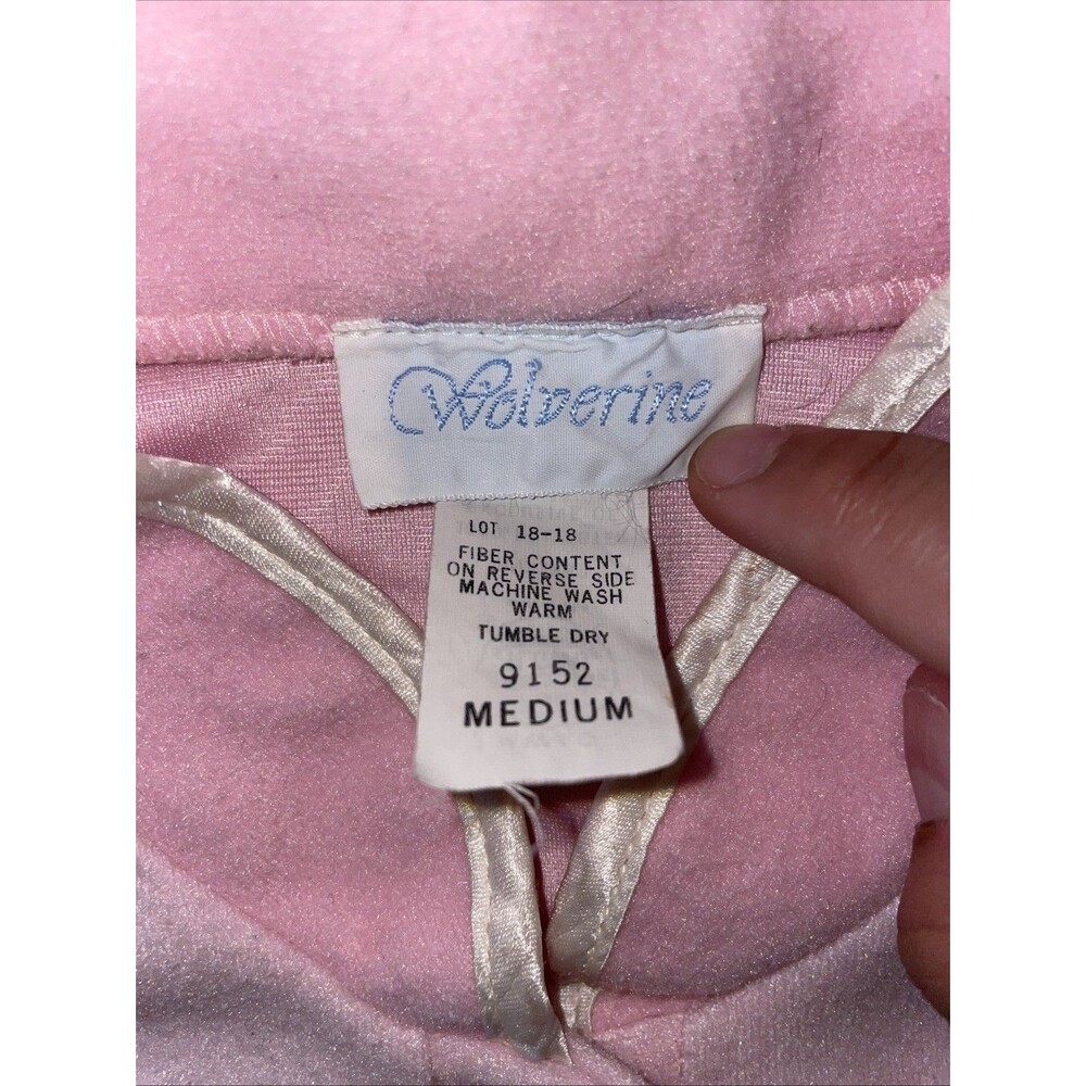 Vtg 1970s Wolverine Knitting Mills Pink Fleece Housecoat Robe ILGWU Union Made - Picture 4 of 9